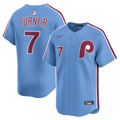 Philadelphia Phillies Trea Turner Nike Light Blue Alternate Limited Player Jersey