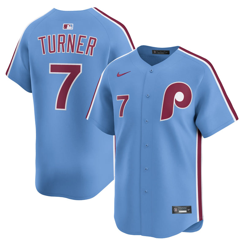 Philadelphia Phillies Trea Turner Nike Light Blue Alternate Limited Player Jersey