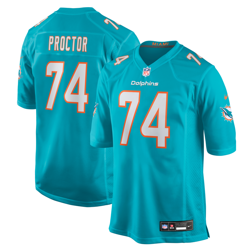 Miami Dolphins Kayden Proctor Nike Aqua 2026 NFL Draft First Round Pick No. 12 Team Game Jersey