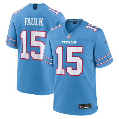 Tennessee Titans Keldric Faulk Nike Light Blue 2026 NFL Draft First Round Pick No.31 Game Jersey