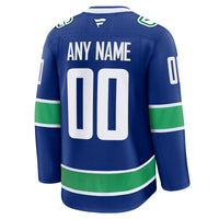 Vancouver Canucks Fanatics Blue Home Premium Custom Jersey