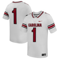 #1 South Carolina Gamecocks Nike Road Replica Football Jersey - White