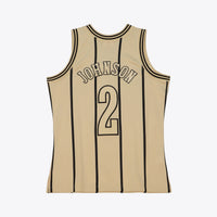 Charlotte Hornets Mitchell & Ness Larry Johnson 1992 Swingman Jersey - Khaki