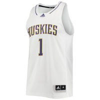 #1 Washington Huskies adidas Swingman Basketball Jersey - White
