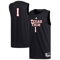 #1 Texas Tech Red Raiders adidas Replica Basketball Jersey - Black