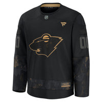 Minnesota Wild Fanatics Black 2024 Military Appreciation Custom Practice Jersey