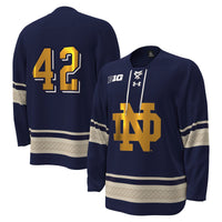 #42 Notre Dame Fighting Irish Under Armour Alternate Replica Hockey Jersey - Navy