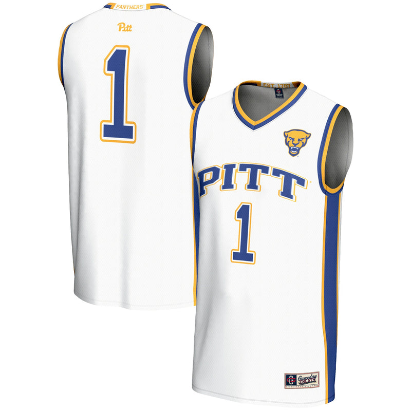 #1 Pitt Panthers GameDay Greats Lightweight Basketball Jersey - White