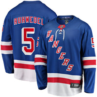 New York Rangers Chad Ruhwedel Fanatics Blue Home Premier Breakaway Player Jersey