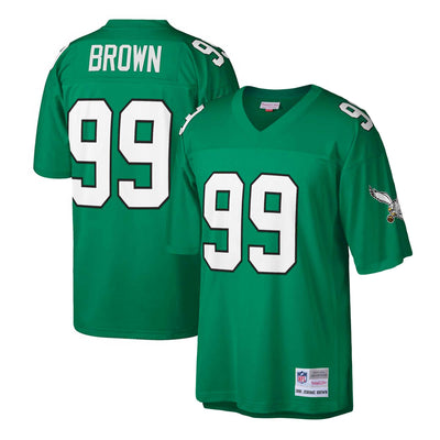 Philadelphia Eagles Jerome Brown Mitchell & Ness Kelly Green Big & Tall 1990 Retired Player Replica Jersey