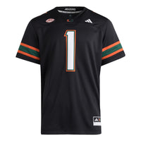 #1 Miami Hurricanes adidas Premier Jersey - Black