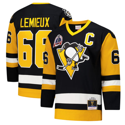 Pittsburgh Penguins Mario Lemieux Black 1991-92 Power Play Jersey