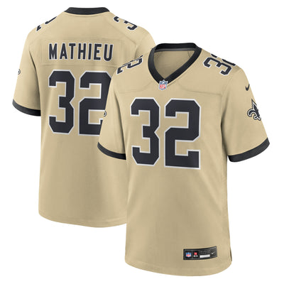 New Orleans Saints Tyrann Mathieu Nike Gold Gameday Golds Alternate Game Player Jersey