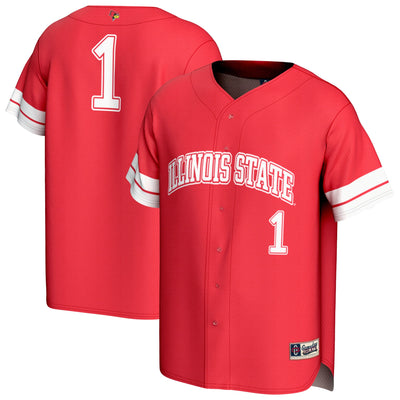 #1 Illinois State Redbirds GameDay Greats Lightweight Collegiate Baseball Fashion Jersey - Red