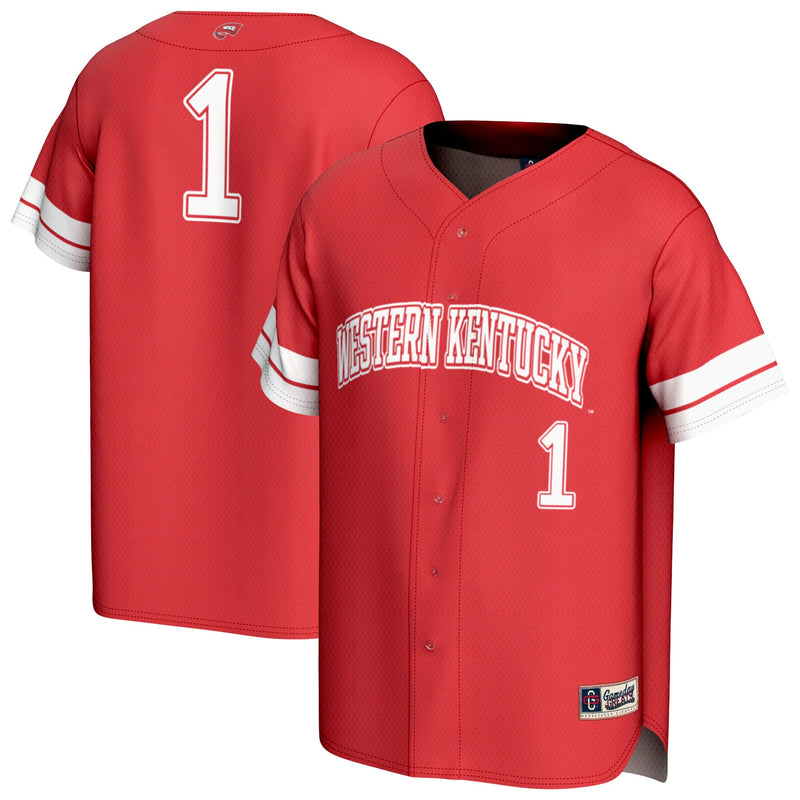 #1 Western Kentucky Hilltoppers GameDay Greats Lightweight Collegiate Baseball Fashion Jersey - Red