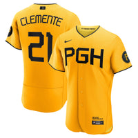 Pittsburgh Pirates Roberto Clemente Nike Gold City Connect Authentic Player Jersey