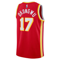 Atlanta Hawks Nike Icon Edition Swingman Jersey - Red - Onyeka Okongwu -