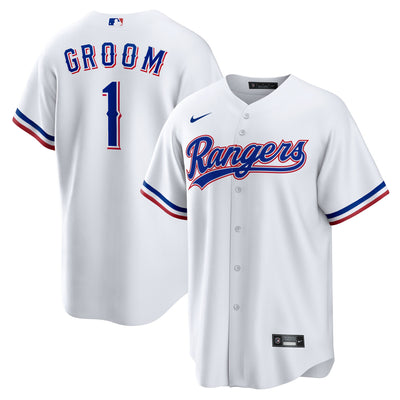 Texas Rangers Nike White #1 Groom Home Replica Jersey