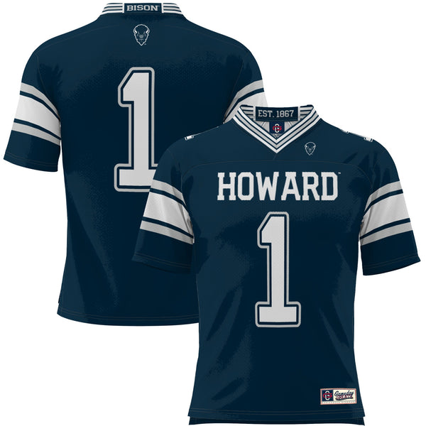 #1 Howard Bison GameDay Greats Endzone Football Jersey - Navy