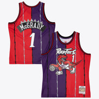 Toronto Raptors Mitchell & Ness Tracy McGrady 1998 Split Swingman Jersey - Purple/Red