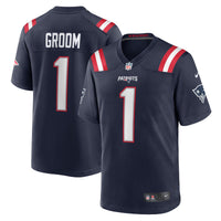 New England Patriots Number 1 Groom Nike Navy Game Jersey