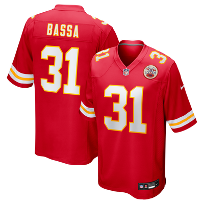 Kansas City Chiefs Jeffrey Bassa Nike Red Team Game Jersey