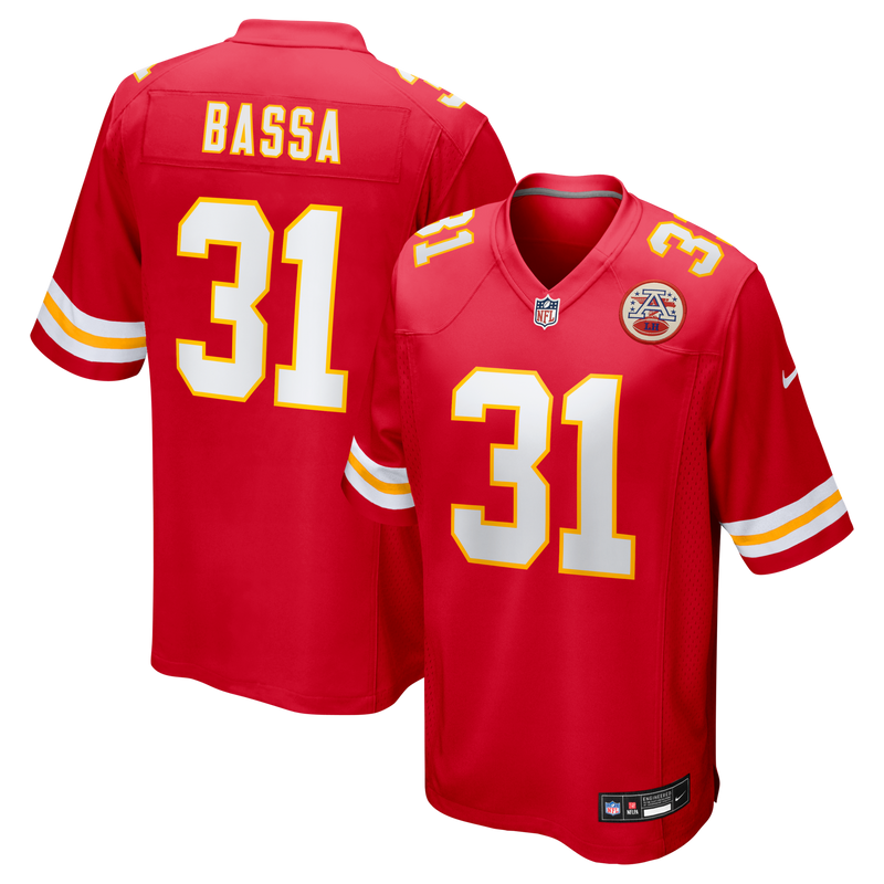Kansas City Chiefs Jeffrey Bassa Nike Red Team Game Jersey