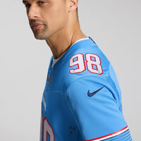 Tennessee Titans Jeffery Simmons Nike Light Blue Team Vapor F.U.S.E. Stitched Limited Jersey