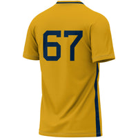 #1 West Virginia Mountaineers GameDay Greats Lightweight Soccer Fashion Jersey - Gold