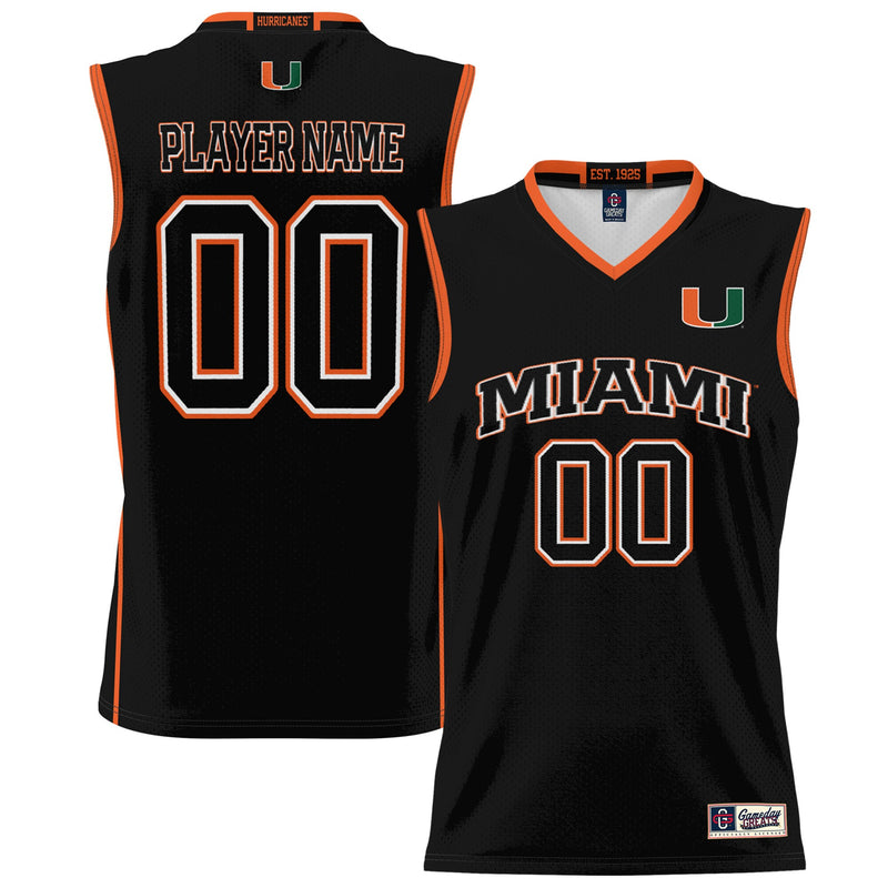 Miami Hurricanes GameDay Greats NIL Pick-A-Player Lightweight Basketball Jersey - Black