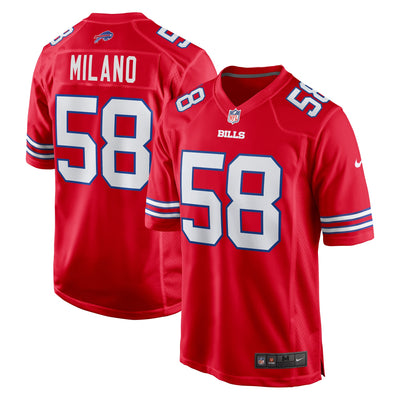 Buffalo Bills Matt Milano Nike Red Alternate Game Jersey