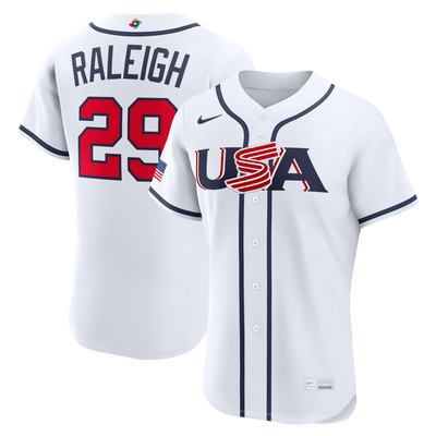 USA Baseball Cal Raleigh Nike White 2026 World Baseball Classic Home Authentic Jersey