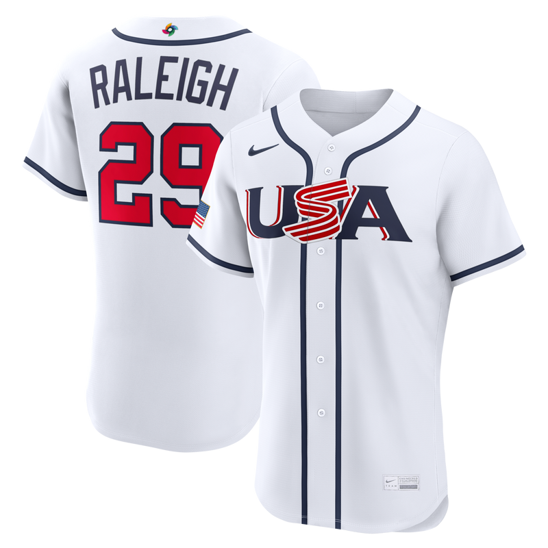 USA Baseball Cal Raleigh Nike White 2026 World Baseball Classic Home Authentic Jersey
