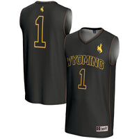 #1 Wyoming Cowboys GameDay Greats Lightweight Basketball Jersey - Black
