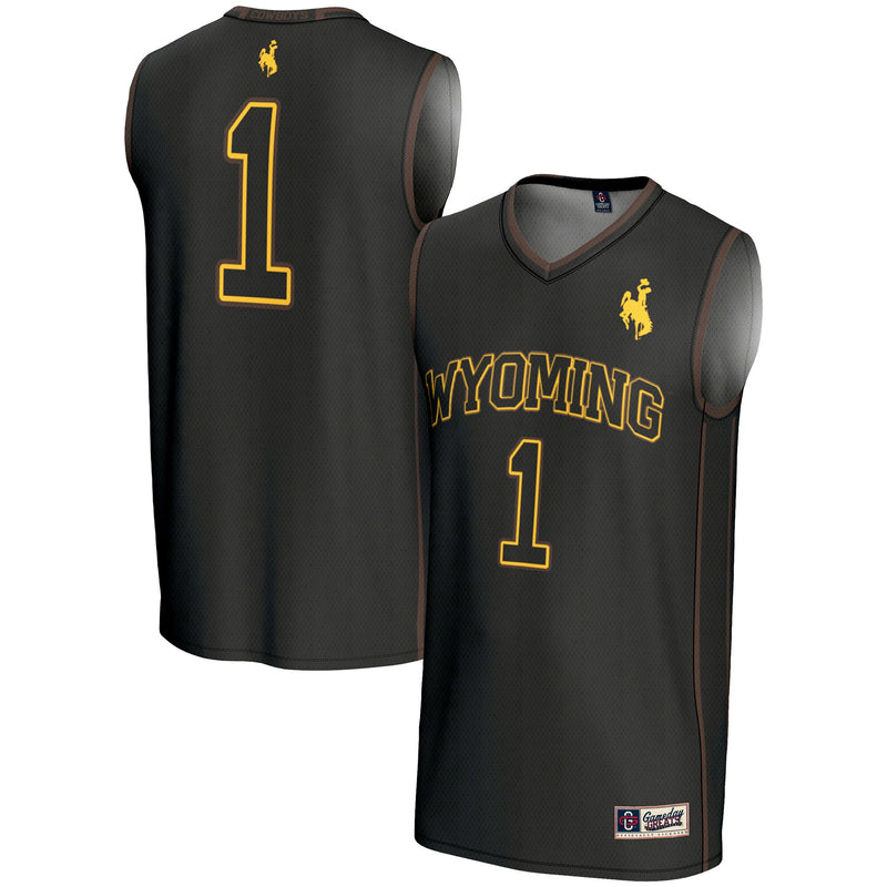 #1 Wyoming Cowboys GameDay Greats Lightweight Basketball Jersey - Black