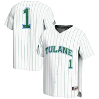 #1 Tulane Green Wave GameDay Greats Lightweight Baseball Jersey - White