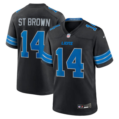 Detroit Lions Amon-Ra St. Brown Nike Black 2nd Alternate Game Jersey