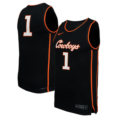 #1 Oklahoma State Cowboys Nike Replica Basketball Jersey - Black