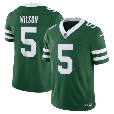 New York Jets Garrett Wilson Nike Legacy Green Team Vapor F.U.S.E. Stitched Limited Jersey