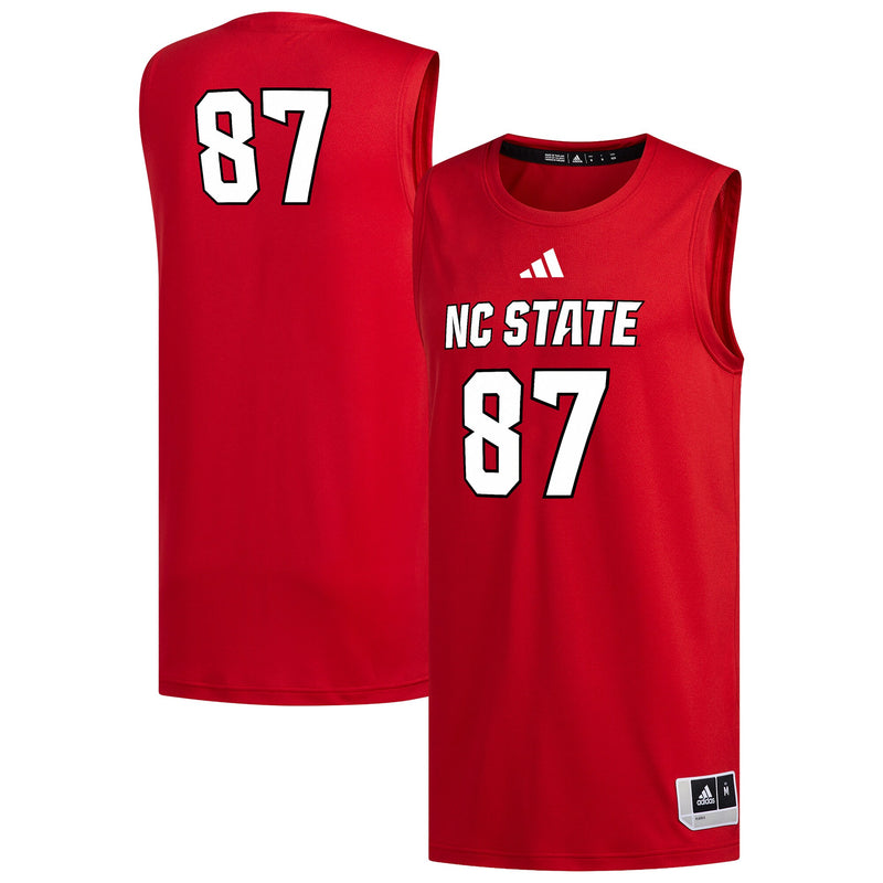 #87 NC State Wolfpack adidas Replica Basketball Jersey - Red