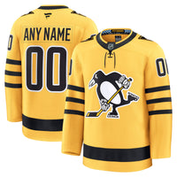 Pittsburgh Penguins Fanatics Gold Alternate Premium Custom Jersey