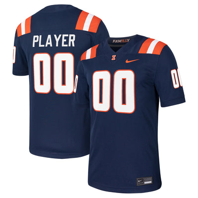 Illinois Fighting Illini Nike Pick-A-Player NIL Football Game Jersey - Navy