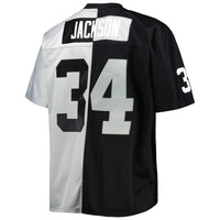 Las Vegas Raiders Bo Jackson Mitchell & Ness Black/Silver Big & Tall Split Legacy Retired Player Replica Jersey