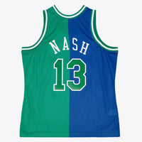 Dallas Mavericks Mitchell & Ness Steve Nash 1998 Split Swingman Jersey - Blue/Green