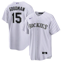 Colorado Rockies Hunter Goodman Nike White Home Replica Jersey