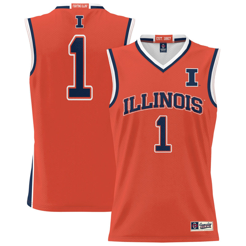 #1 Illinois Fighting Illini GameDay Greats Lightweight Basketball Jersey - Orange