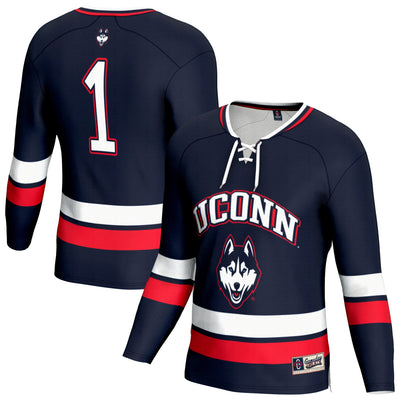 UConn Huskies GameDay Greats Lightweight Hockey Team Fashion Jersey - Navy
