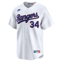 Texas Rangers Nolan Ryan Nike White Throwback Cooperstown Collection Limited Jersey