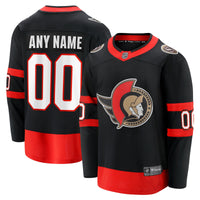 Ottawa Senators Fanatics Black Home Custom Breakaway Jersey