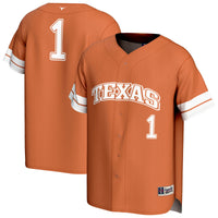 #1 Texas Longhorns GameDay Greats Collegiate Baseball Fashion Jersey - Texas Orange